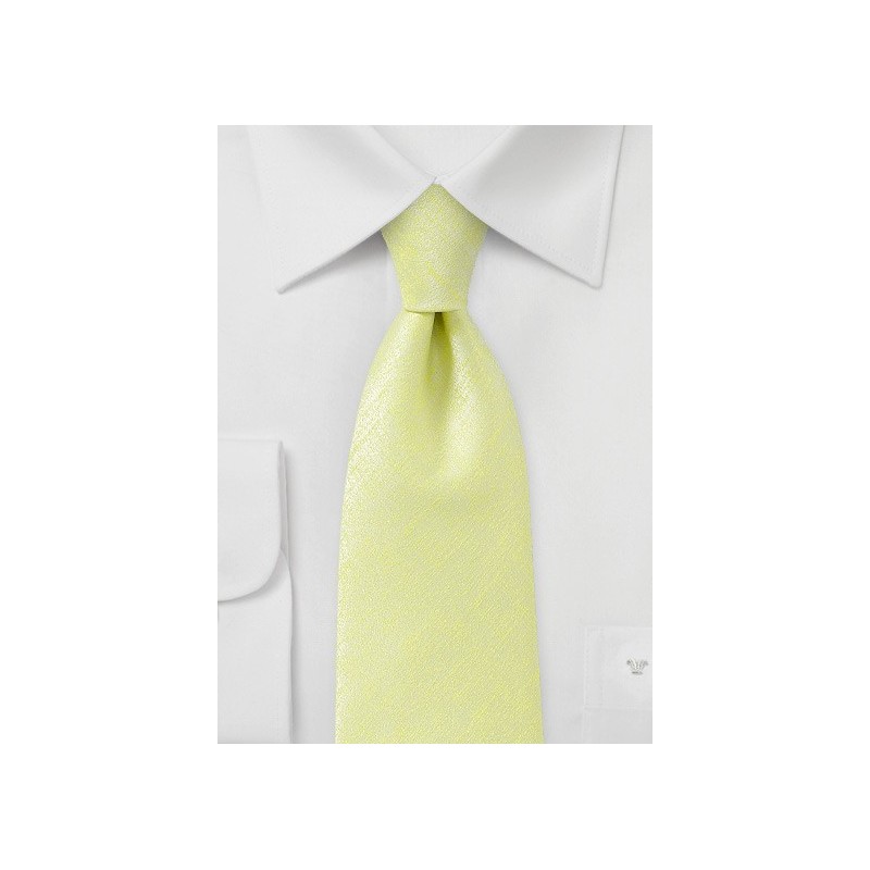Chartreuse Necktie with Subtle Ice Colored Design