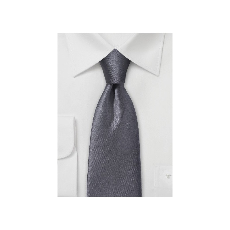 Suave Dark Pewter Necktie in Modern Cut