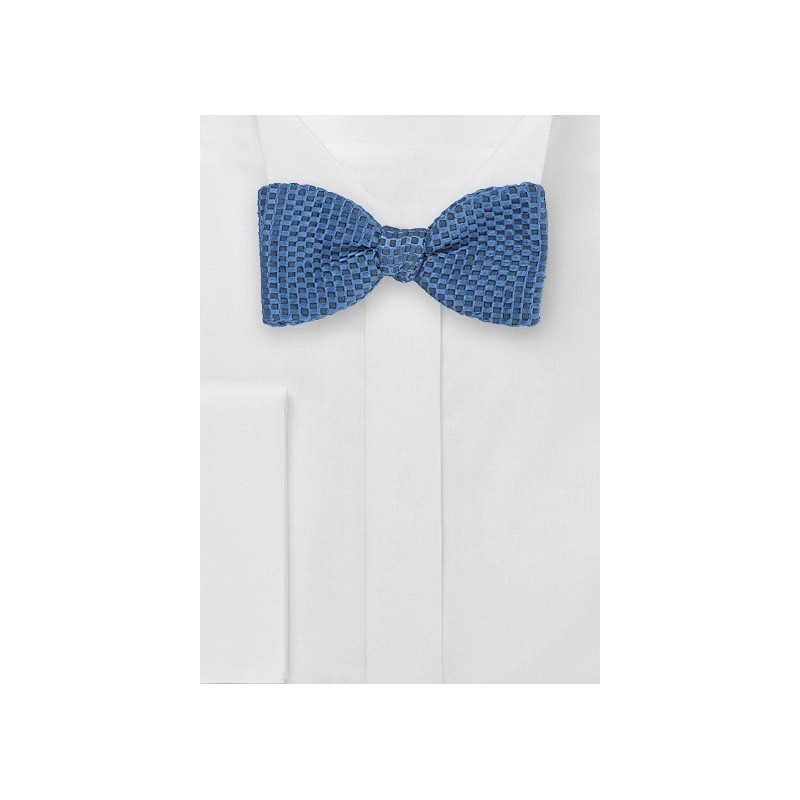 Textured Self-Tied Bow Tie in Teal