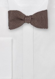 Espresso Brown Wafflecone Textured Bow Tie