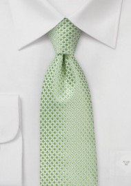 Elegant Pistachio Check Necktie in Pure Silk