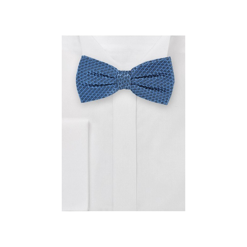 Dragonfly Blue Pre-Tied Bowtie with Unique Weave