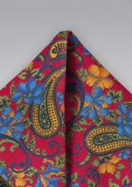 Vintage Pocket Square with Flowers