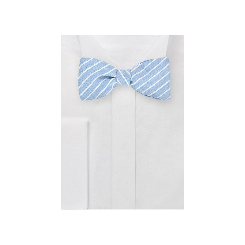 Pastel Blue Linen Bow Tie