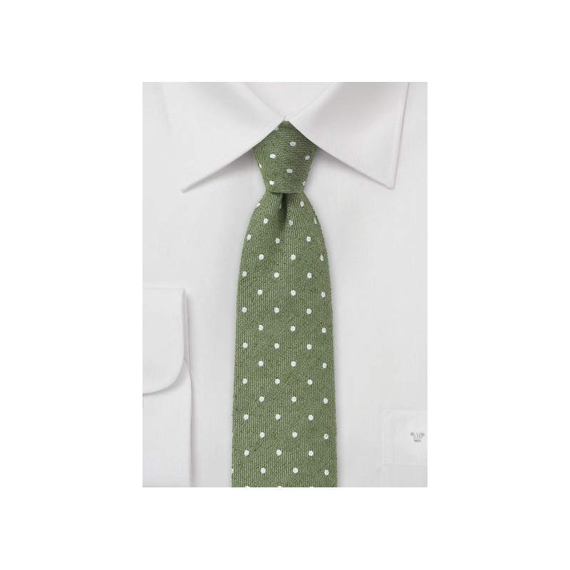 Artisan Crafted Skinny Tie in Muted Green
