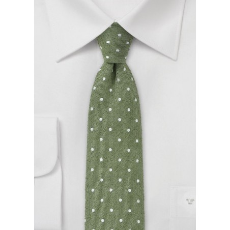 Artisan Crafted Skinny Tie in Muted Green