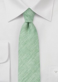 Skinny Linen Necktie in Vintage Green