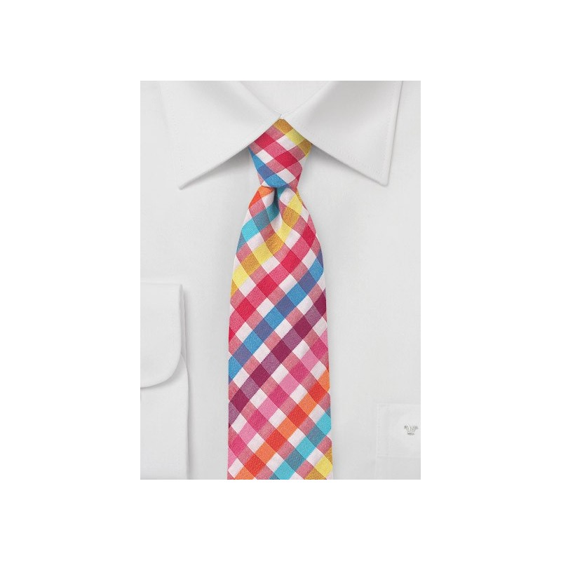 Seersucker Skinny Cotton Necktie