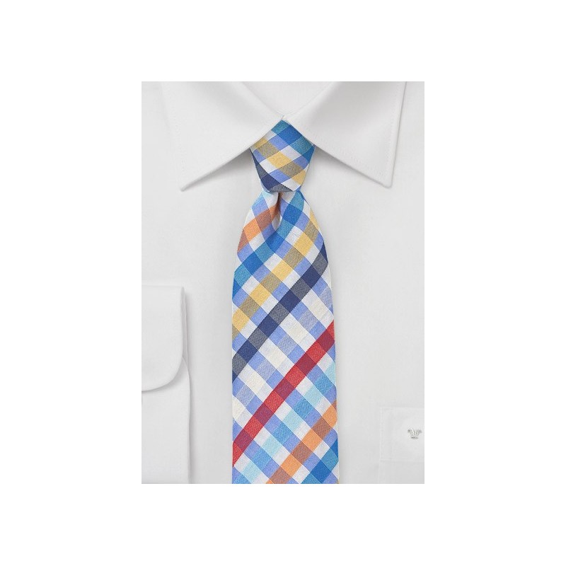 Seersucker Summer Tie in Blue