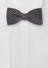 Self-Tied Bowtie in Pewter and Black