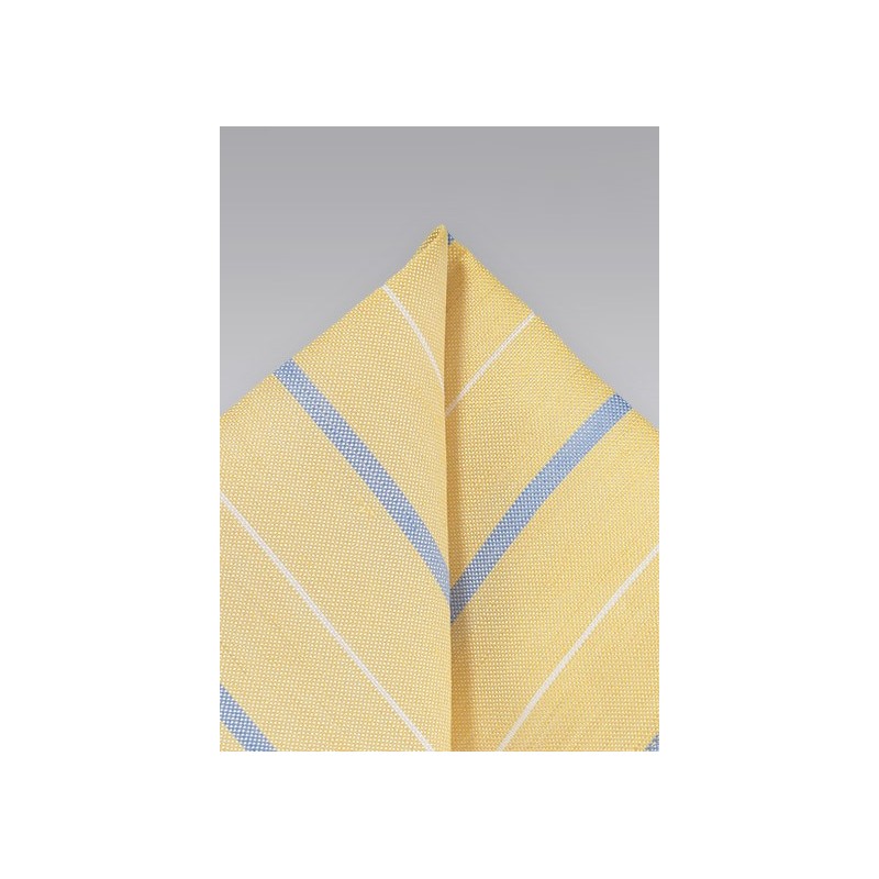 Vintage Striped Pocket Square in Yellows
