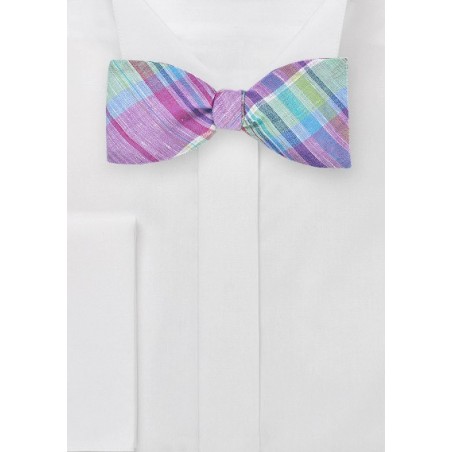 Lavender and Mint Madras Bow Tie