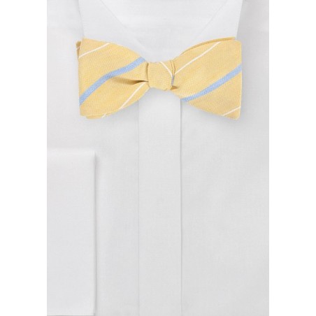 Vintage Yellow Striped Bow Tie