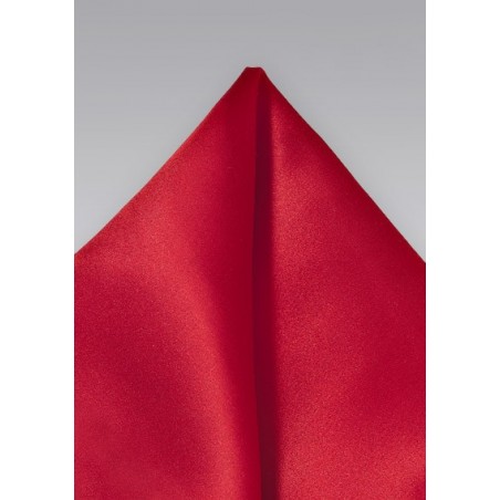 Cherry Red Silk Handkerchief with Satin Finish