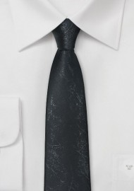 Handmade Black Tie with Worn Leather Look