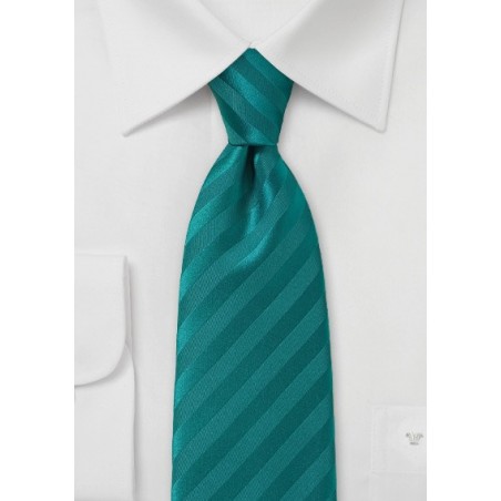 Teal Striped Men's Necktie