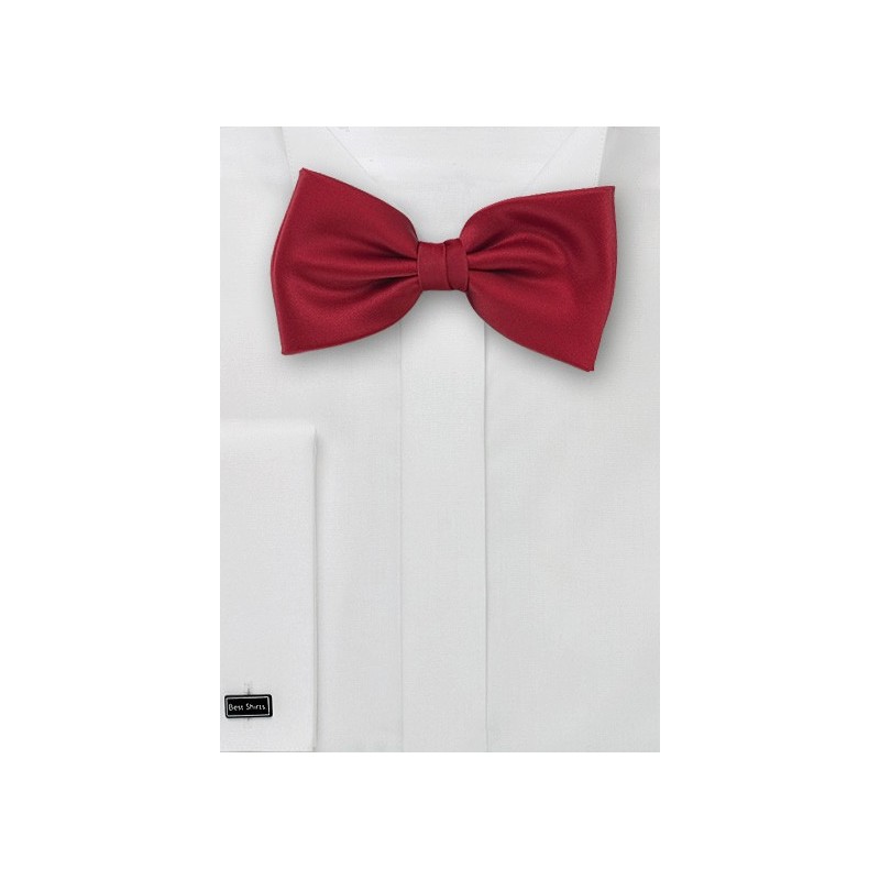 Solid Cherry Red Men's Bow Tie - Ties-Necktie.com