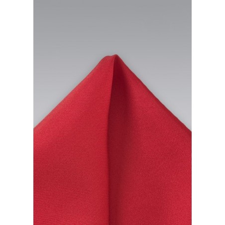 Solid Color Red Silk Pocket Square