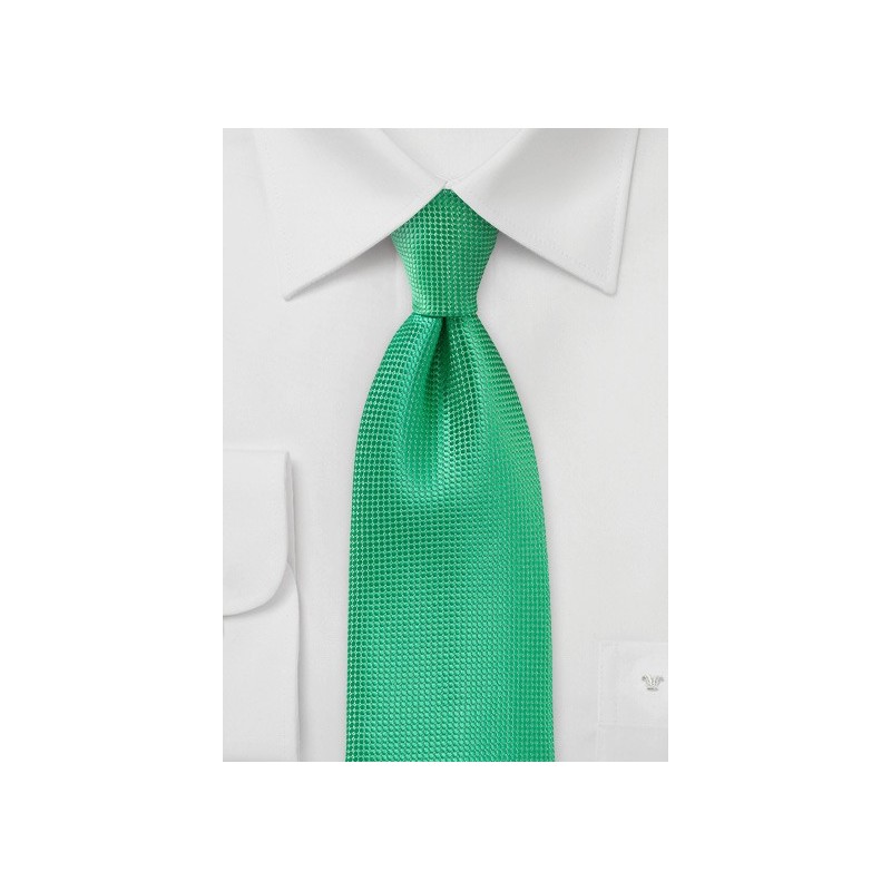Textured Spring Green Necktie for Kids