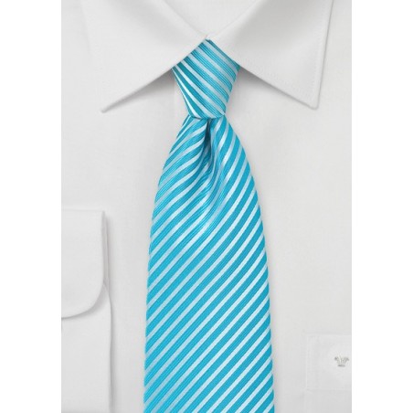 Bright Aqua Striped Necktie