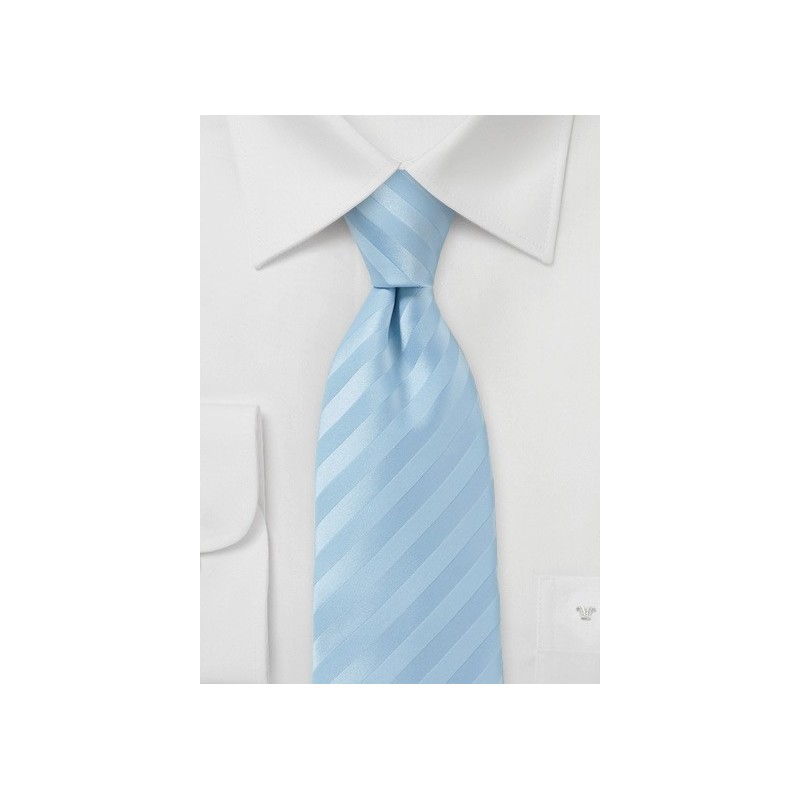 Sky Blue Striped Necktie