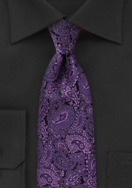 Violet and Lilac Colored Paisley Tie
