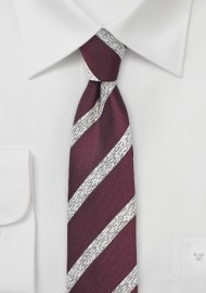 Black Cherry Colored Striped Tie