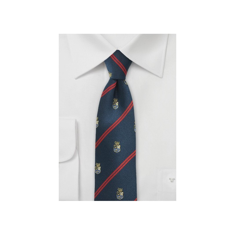Crested Regimental Skinny Tie