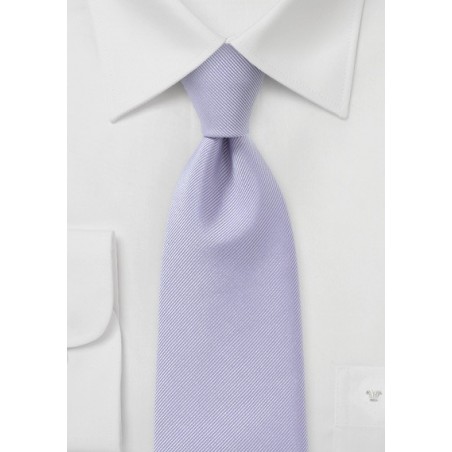 XL Length Ribbed Tie in Light Lavender