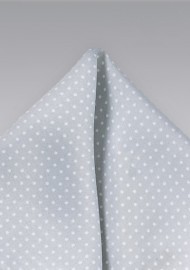 Silver and White Dotted Pocket Square