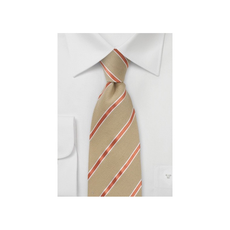 Tan and Orange Striped Summer Tie