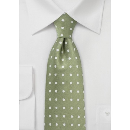 Soft Clover Green Polka Dot Tie