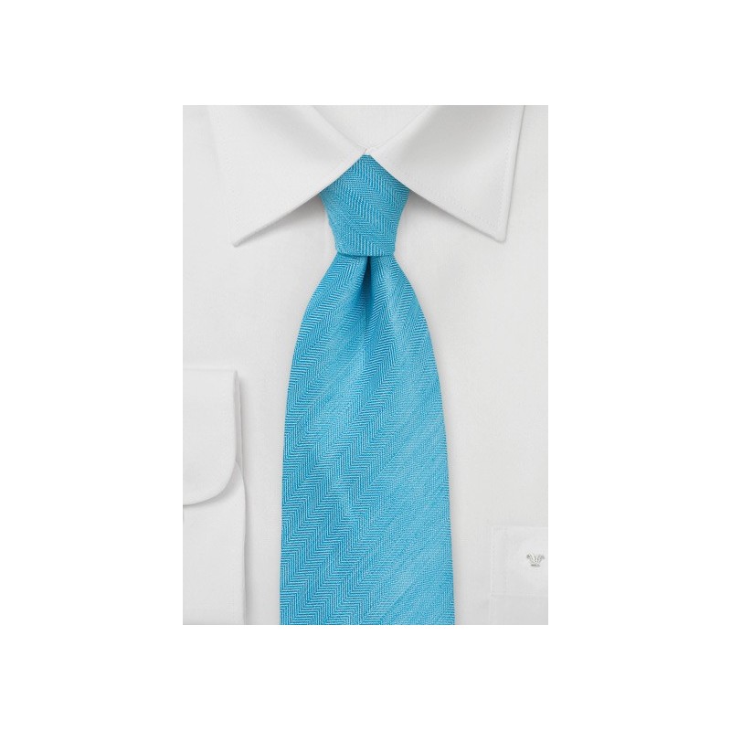 Herringbone Tie in Bright Blue