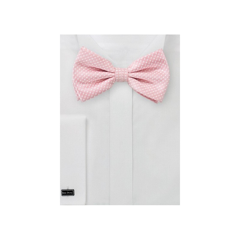 Soft Pink Pin Dot Bow Tie