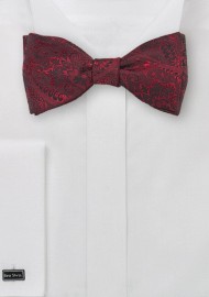 Cherry Red Paisley Bow Tie