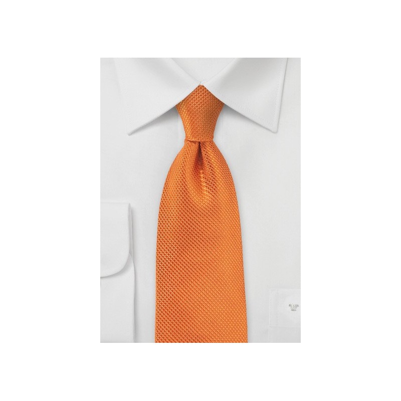 Tangerine Neck Tie in Silk Made for Kids