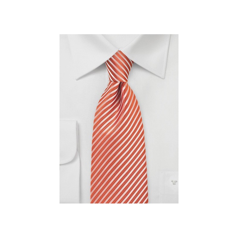 Mandarin Orange Striped Tie