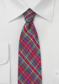 Colorful Summer Plaid Cotton Necktie