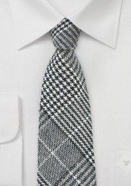 Prince of Wales Check Tie in Black