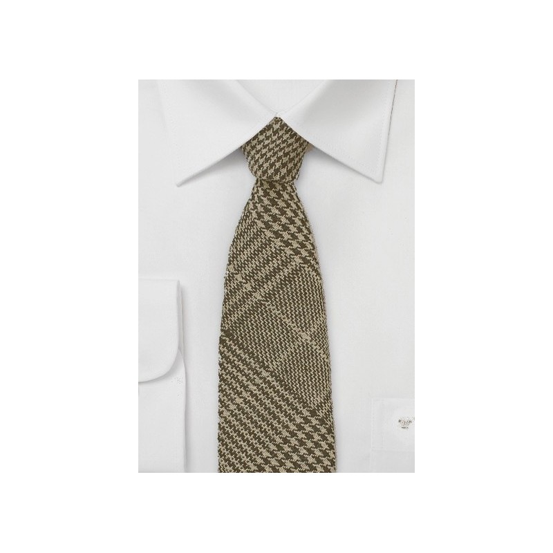 Wool Tweed Tie in Brown