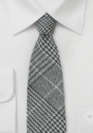 Wool Tweed Winter Tie in Gray