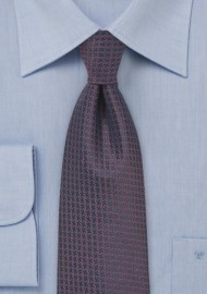Micro Check Tie in Navy and Copper - Ties-Necktie.com