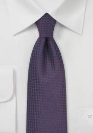 Micro Check Tie in Wine Red and Blue