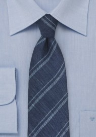 Dark Navy Italian Linen Necktie