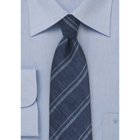 Dark Navy Italian Linen Necktie
