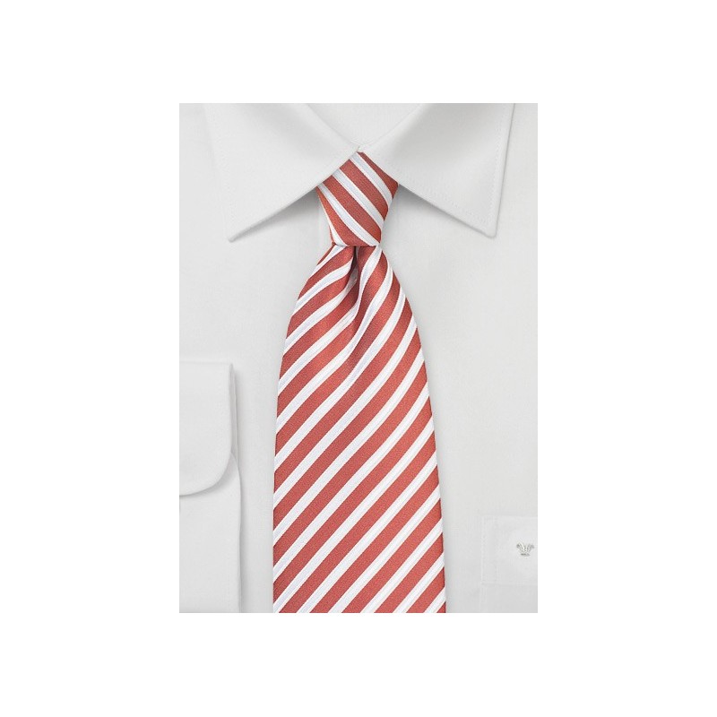 Spice Orange and White Striped Tie