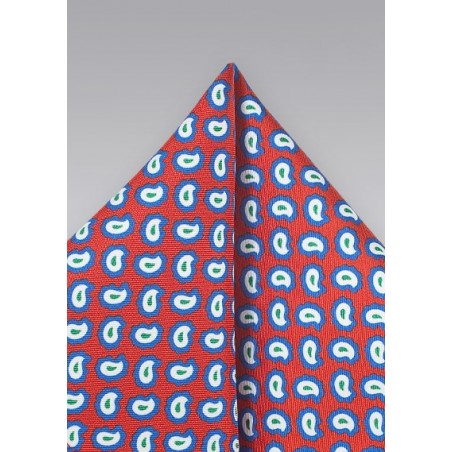 Pop Art Pocket Square in Red and Blue