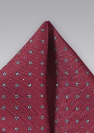 Maroon Red Floral Pocket Square