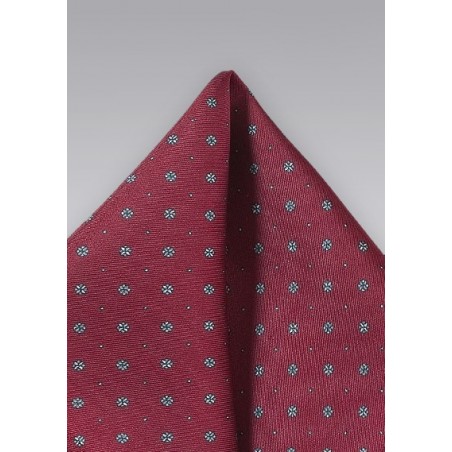 Maroon Red Floral Pocket Square