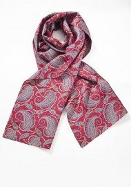 Mens Silk Scarf with Indian Paisley Print